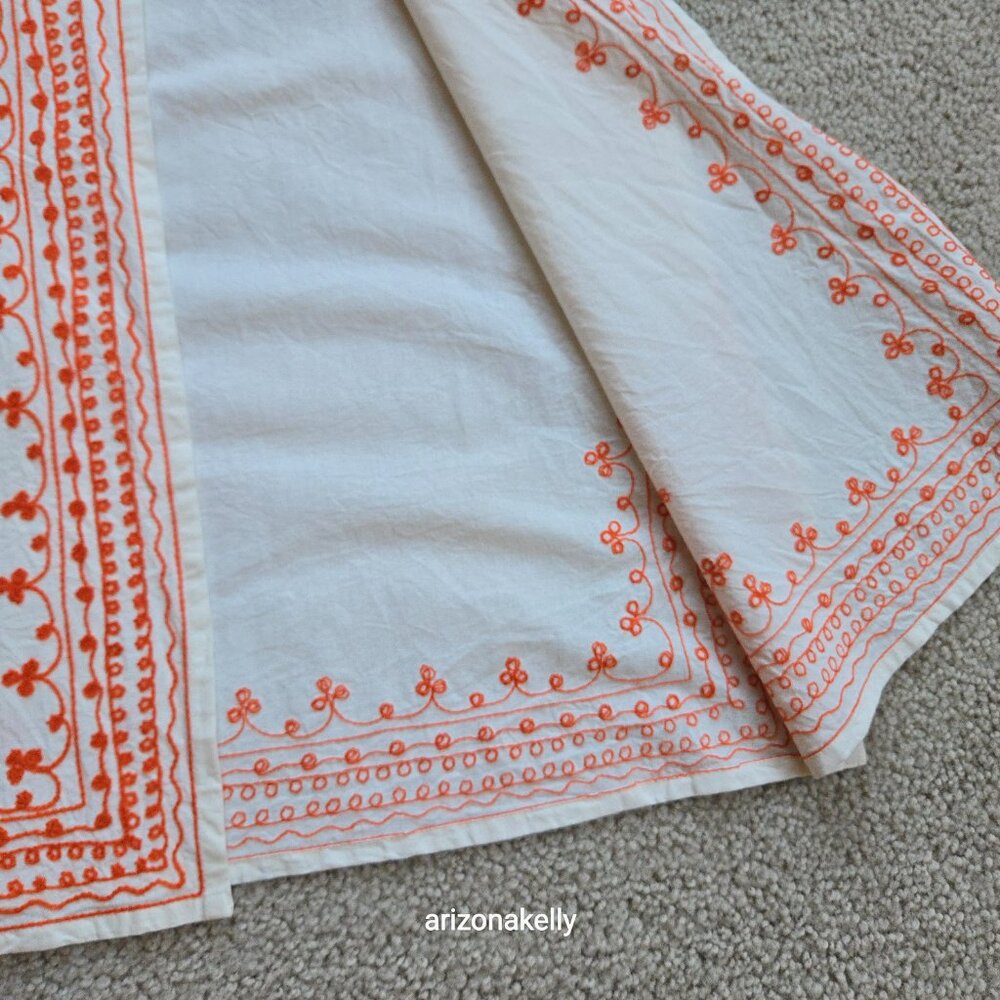 NWT Madison Mathews Embroidered Cotton Tunic Coverup Top - Picture 5 of 7